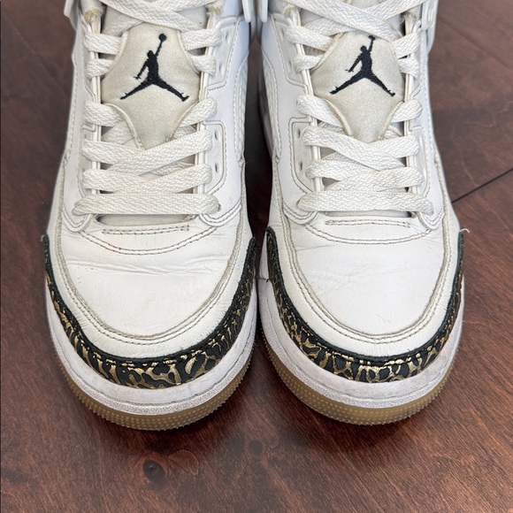 Jordan Spizike Low White Metallic Gold Shoes Sneakers sz 6.5 Youth Brooklyn 40a - Picture 7 of 16